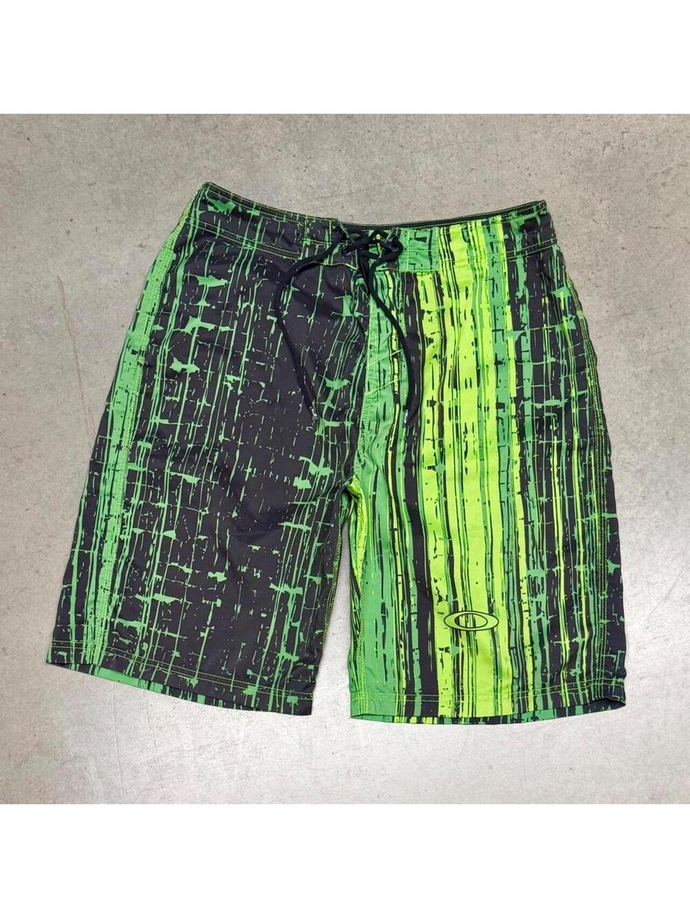 Vintage Oakley Software Board Shorts Mens 34 All Over Print Surf 11" Baggy Y2K